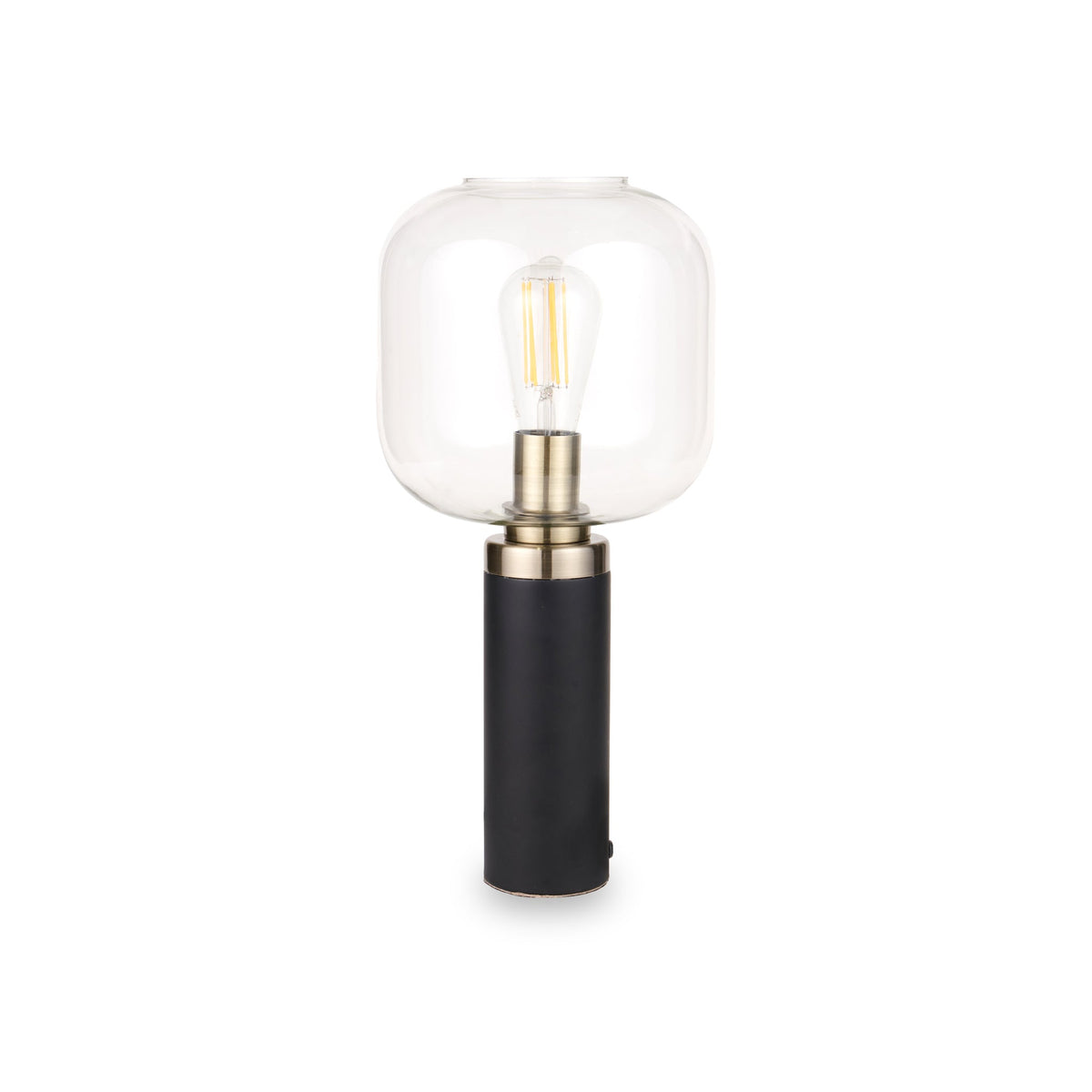 Florence Black Metal & Glass Table Lamp