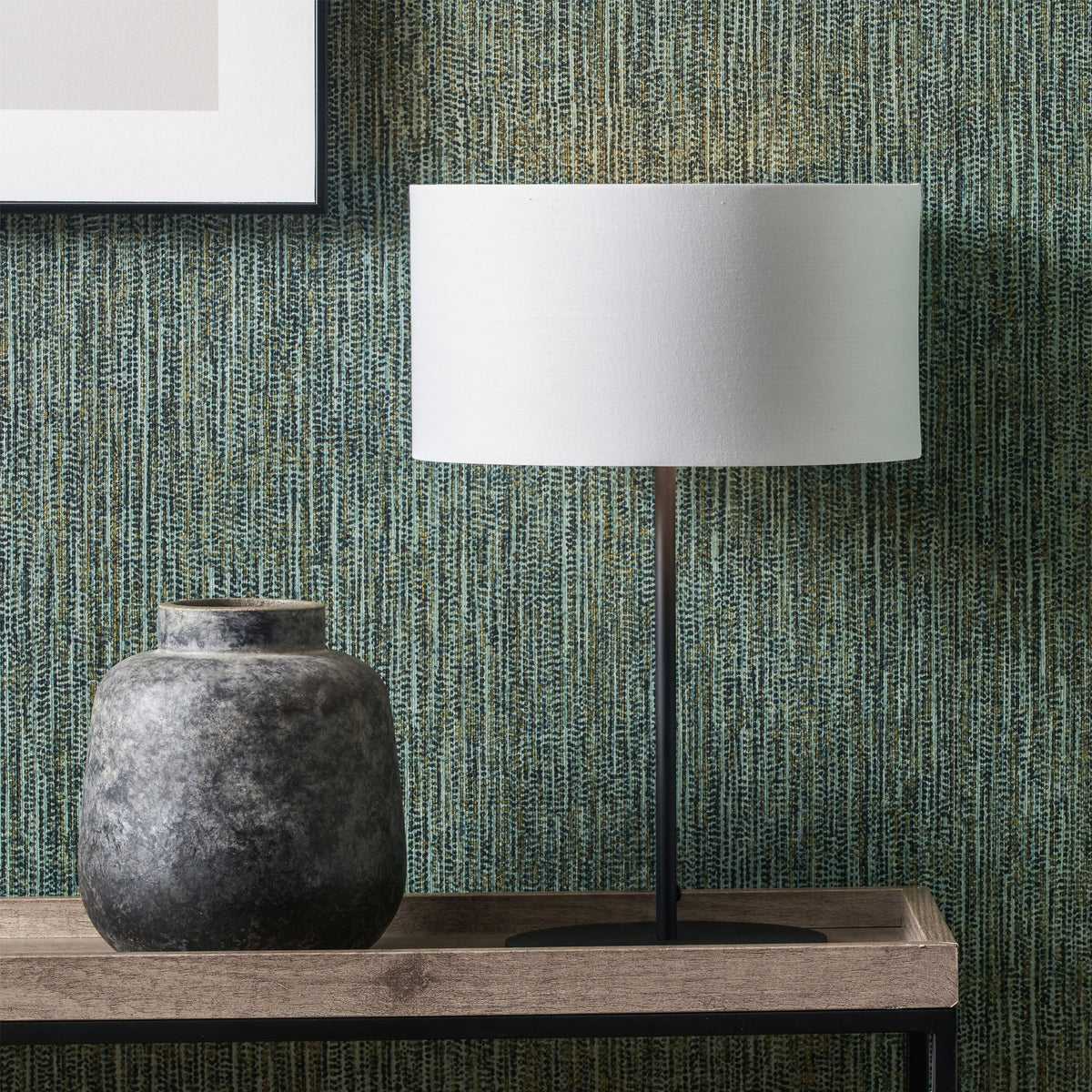 Elin Matt Black & Ivory Table Lamp