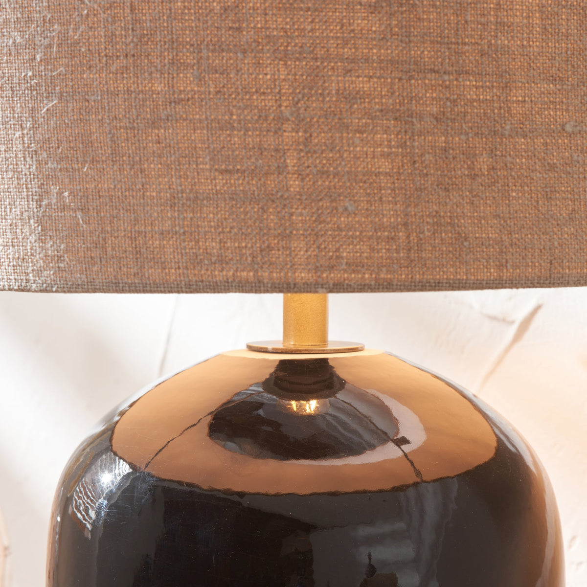 Lotta Black and Natural Stoneware Table Lamp