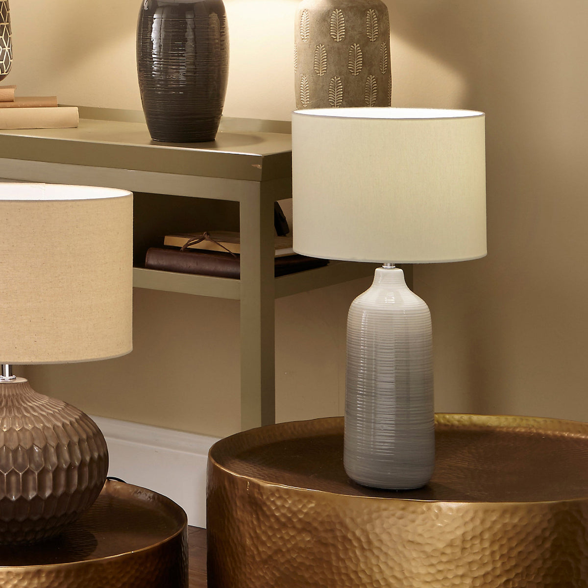 Venus Blue and Grey Ombre Ceramic Table Lamp
