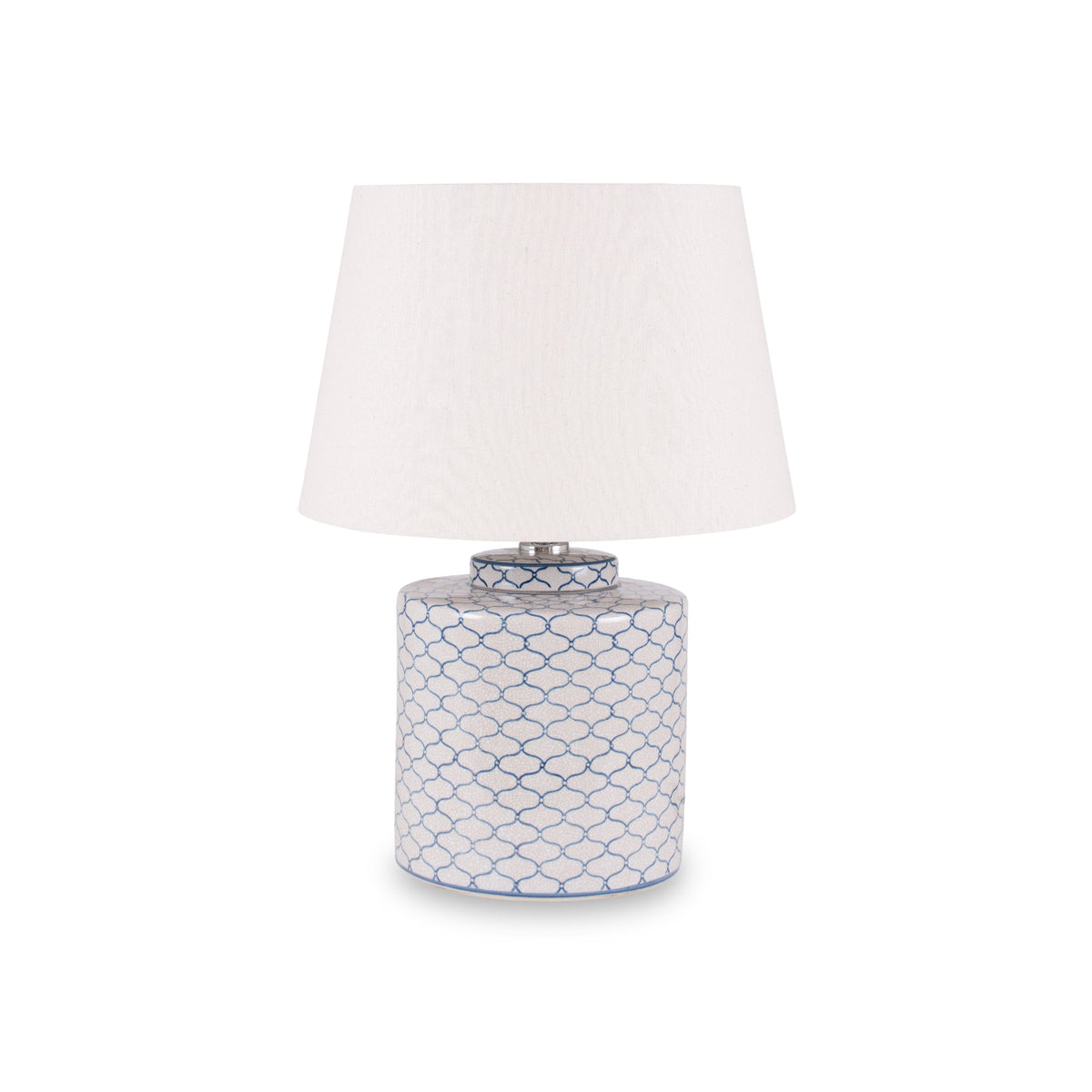 Demetri Grey and Blue Detail Ceramic Table Lamp