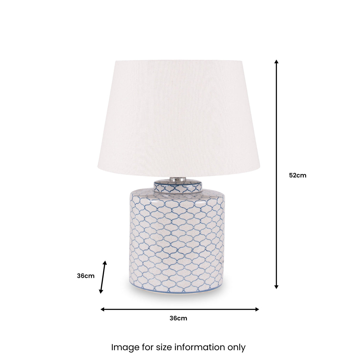 Demetri Grey and Blue Detail Ceramic Table Lamp