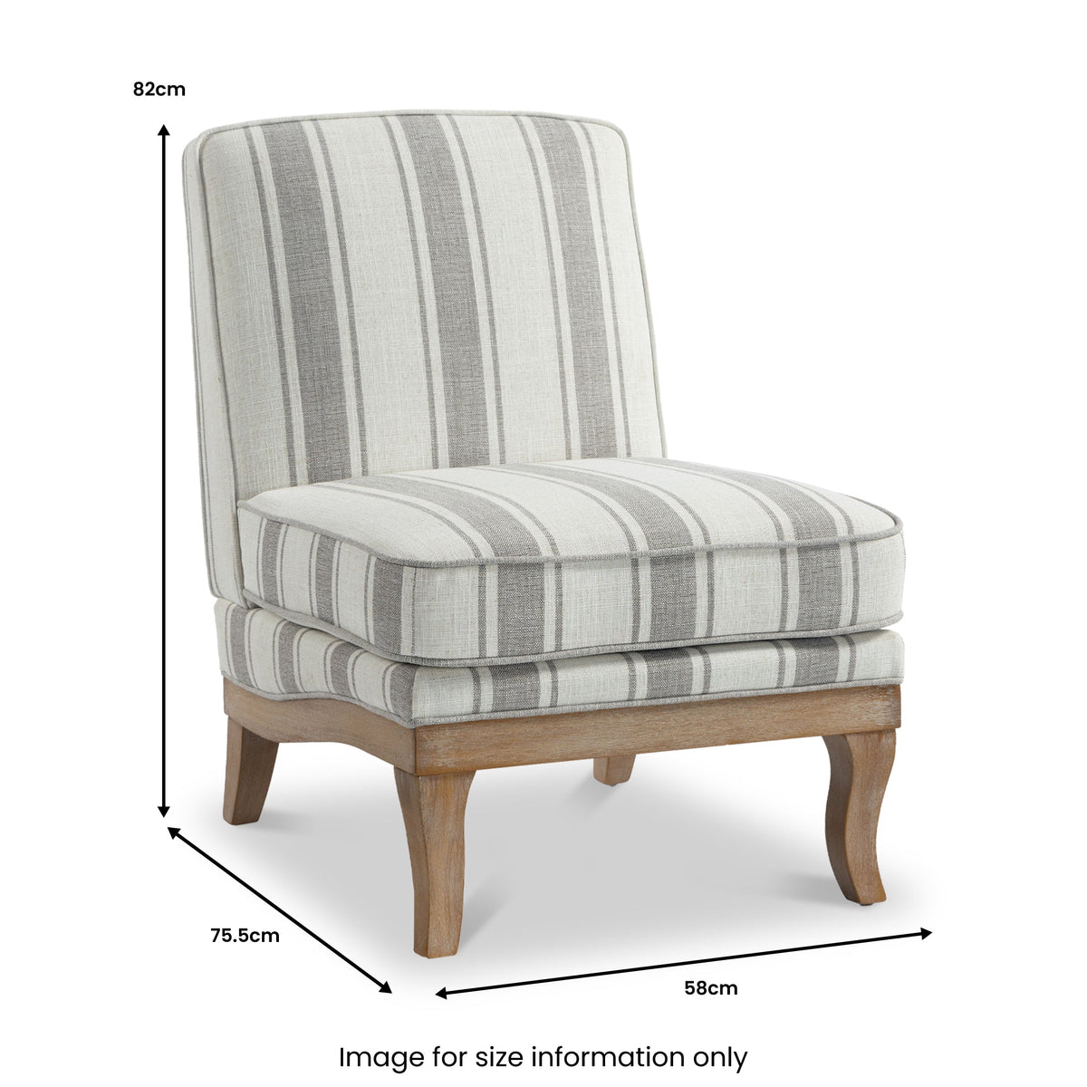 Sandringham Striped Armless Accent Chair