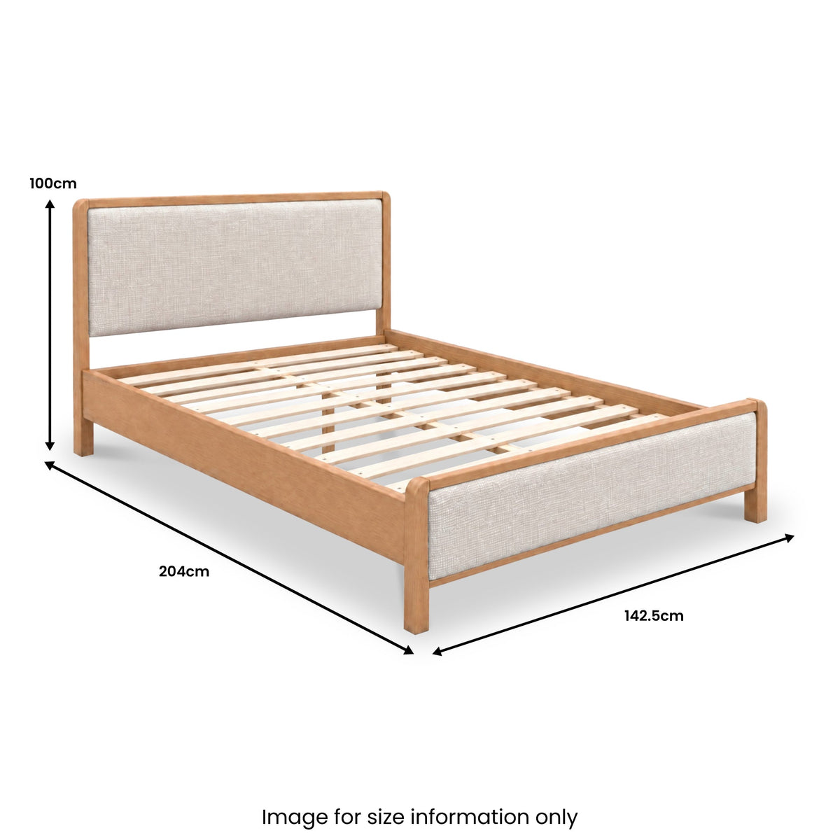 Rushton Cream Upholstered Wooden Bed Frame