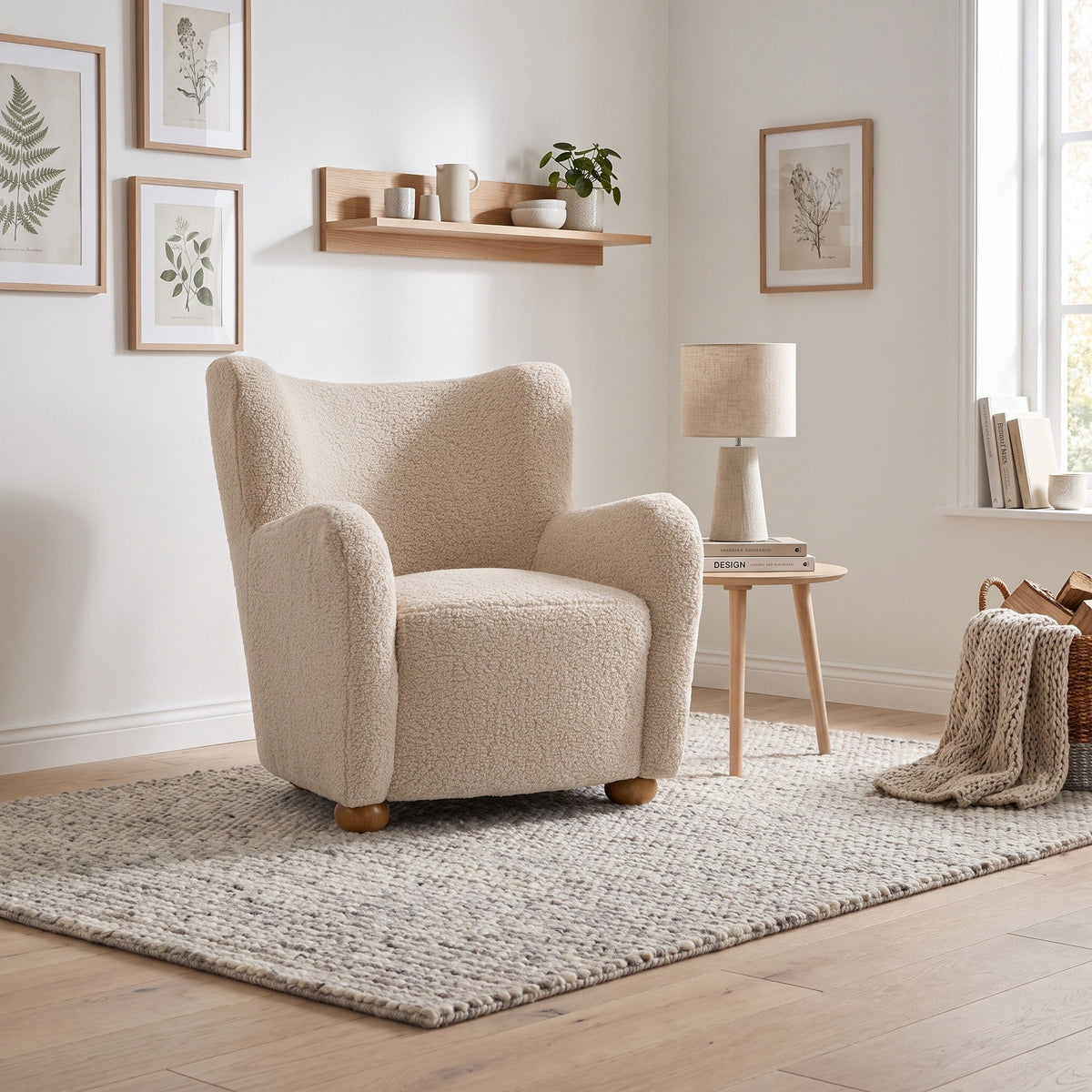 Haworth Curved Borg Accent Chair