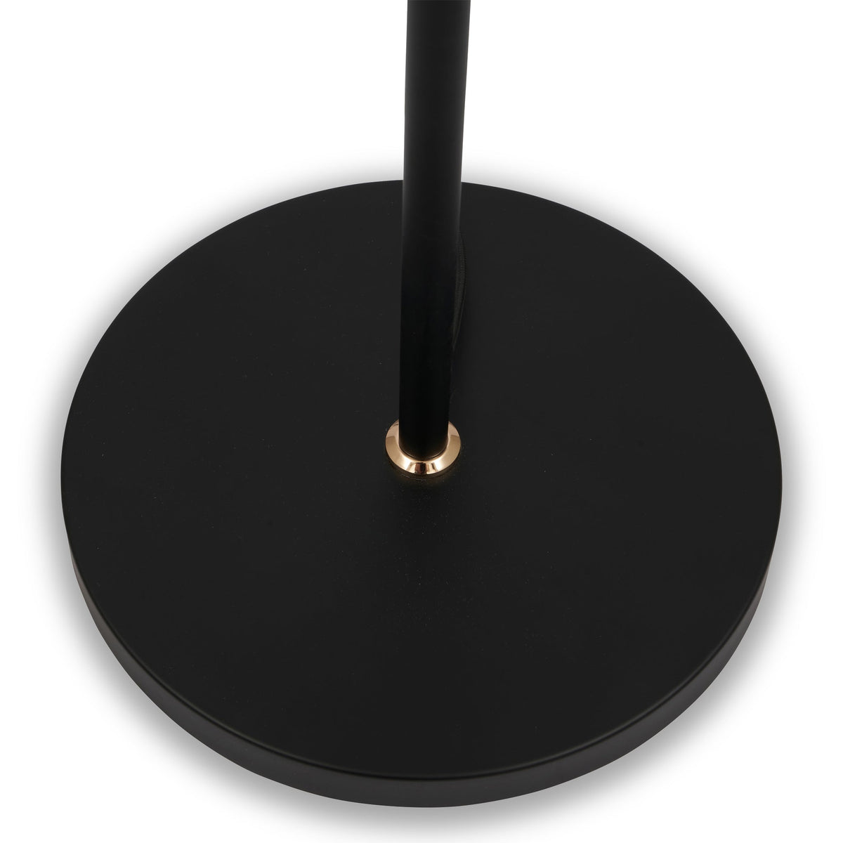 Blair Smoked Glass Ball and Black Metal Floor Lamp