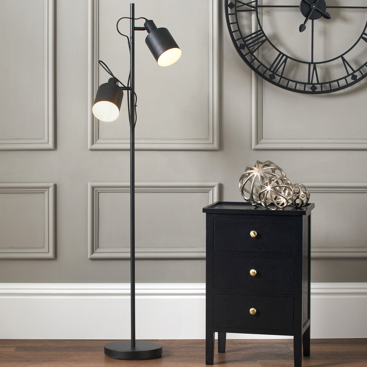 Aaron Black Metal Task Floor Lamp