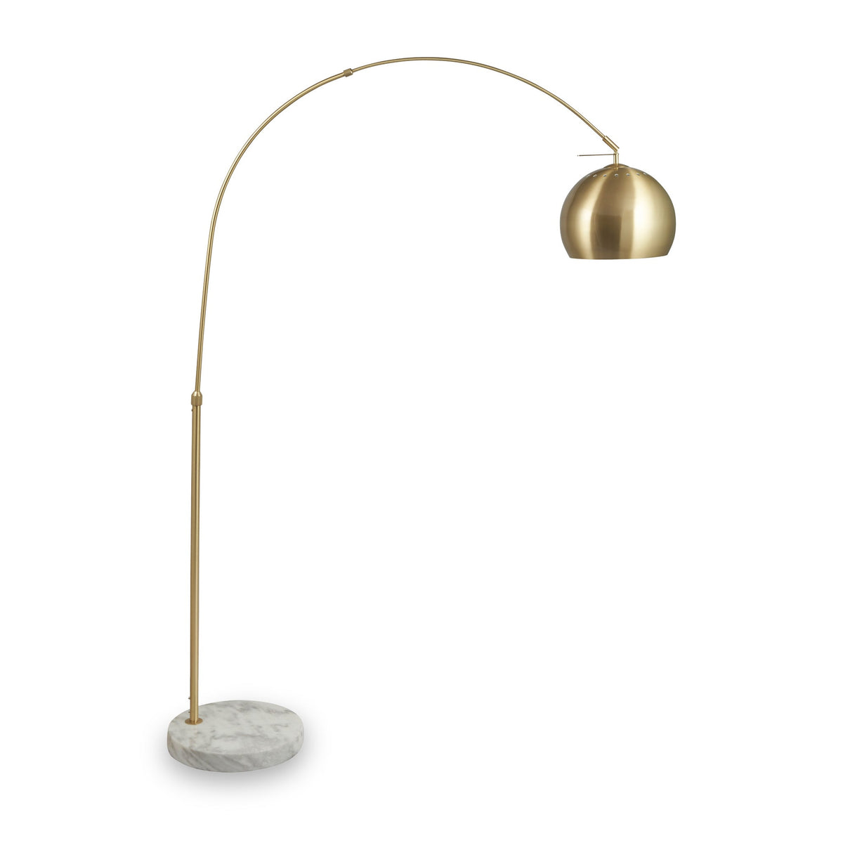 Feliciani Brushed Brass Metal and White Marble Floor Lamp