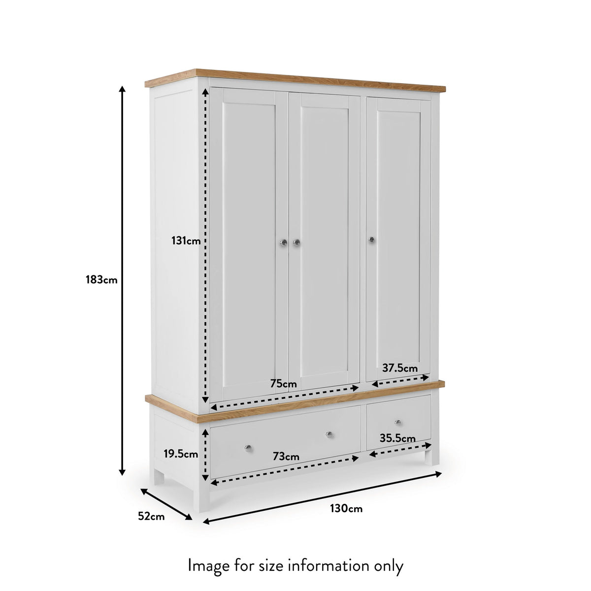Farro Triple Wardrobe with Drawers