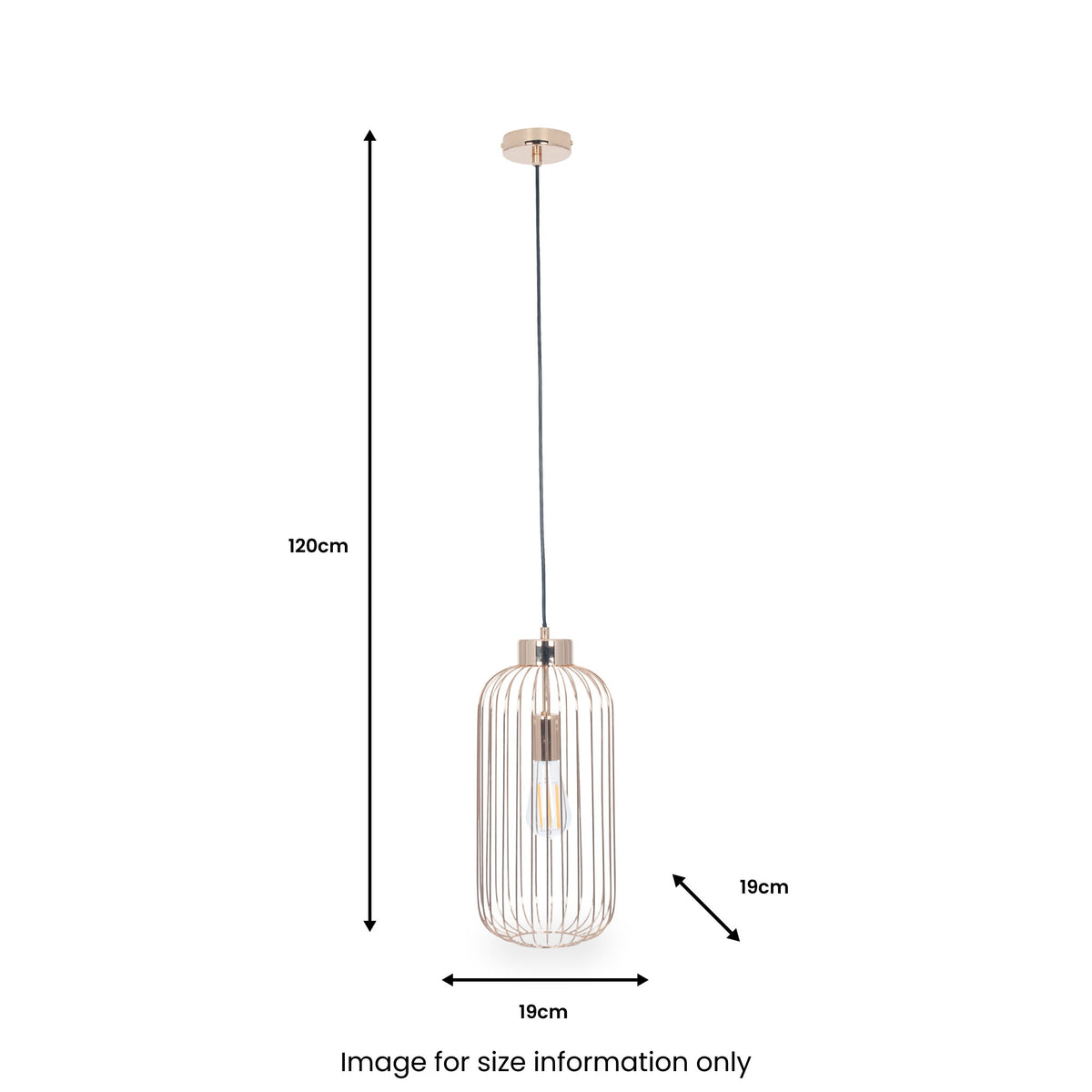 Dania French Gold Metal Wire Tall Pendant