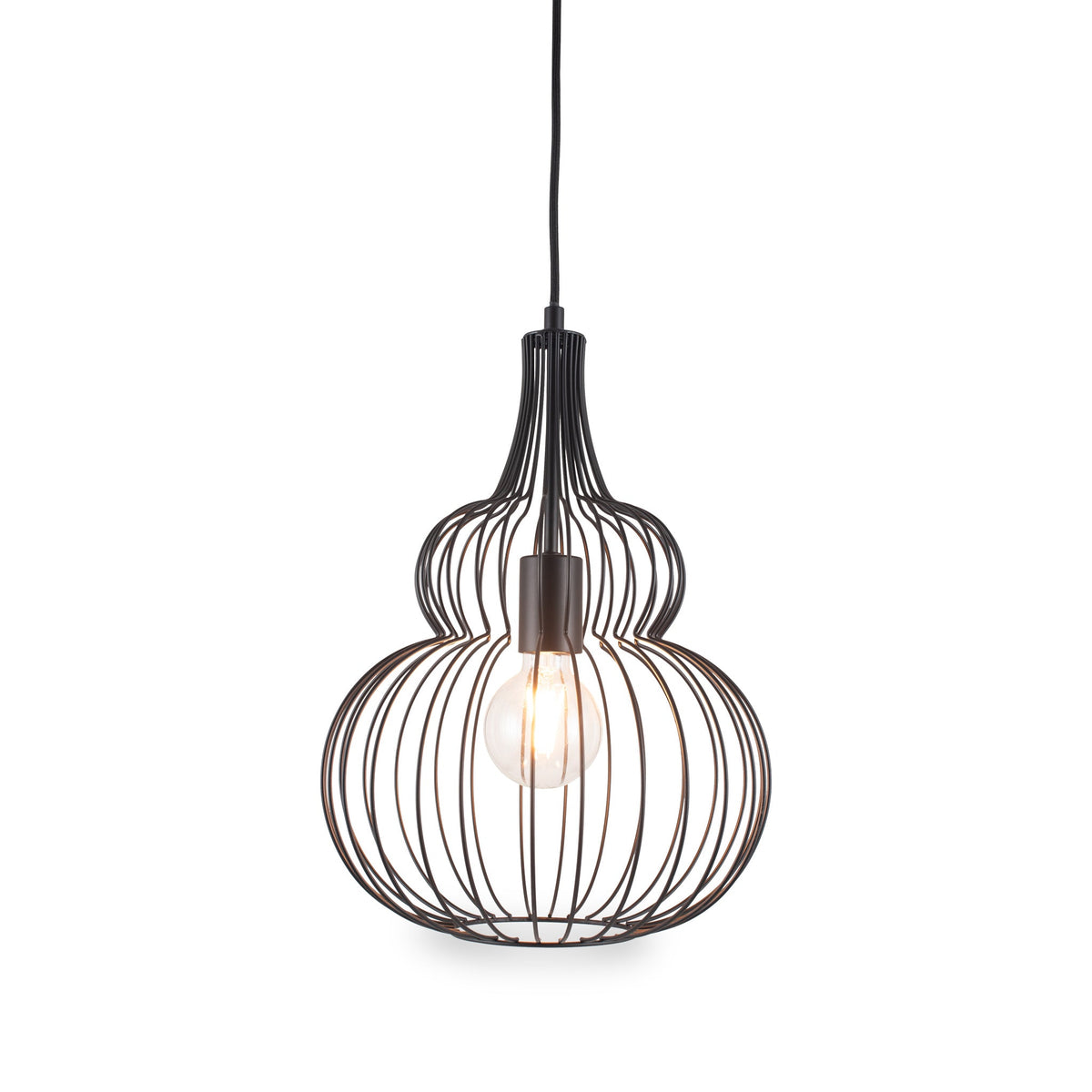 Dania Matt Black Metal Shaped Wire Pendant