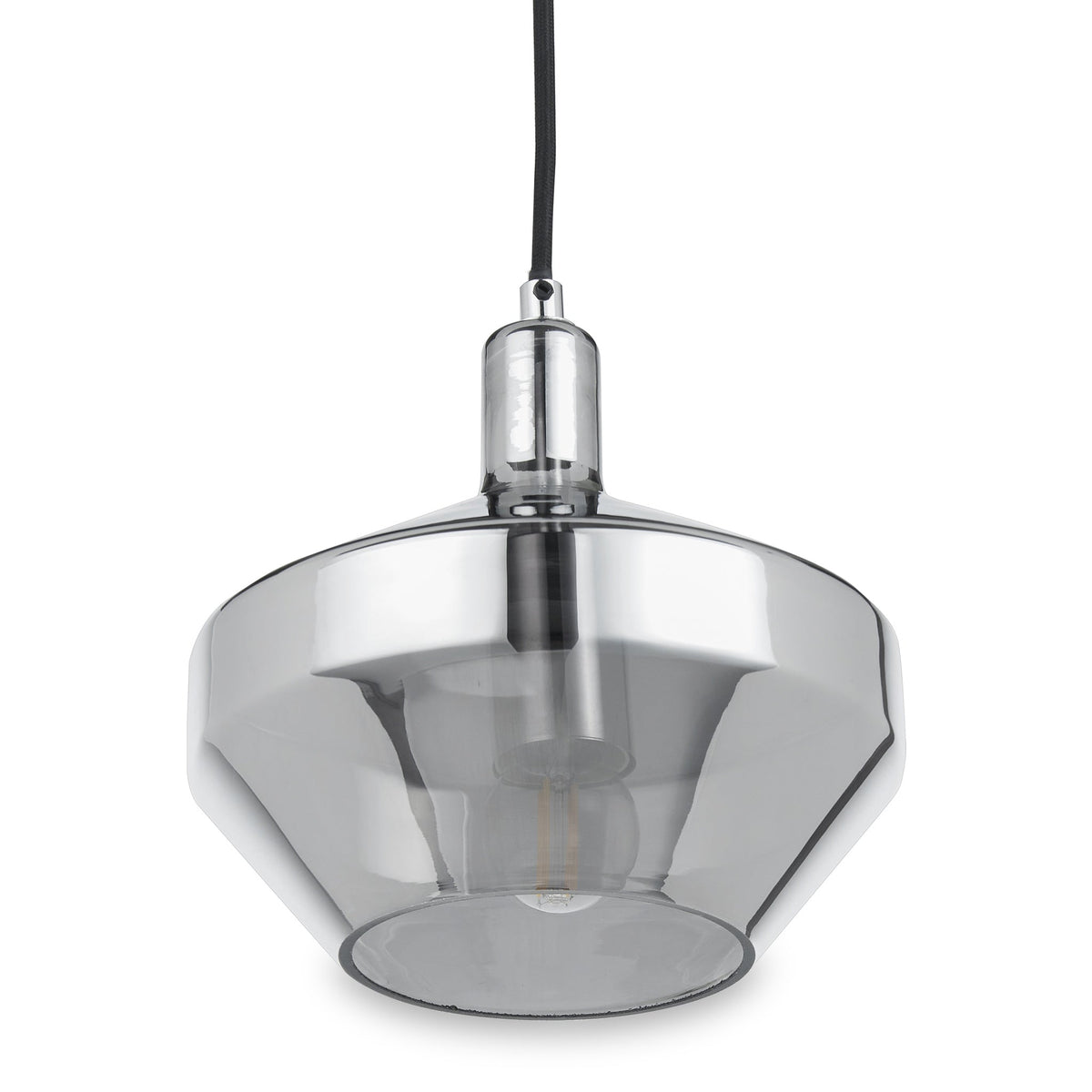 Jaxon Shiny Smoked Glass Domed Pendant