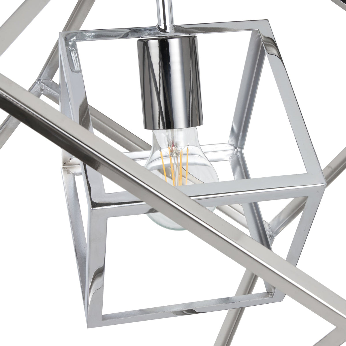 Alessio Shiny Nickel Metal Cube Pendant
