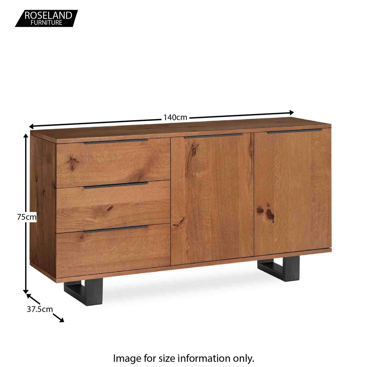 Oak Mill Waxed Small Sideboard