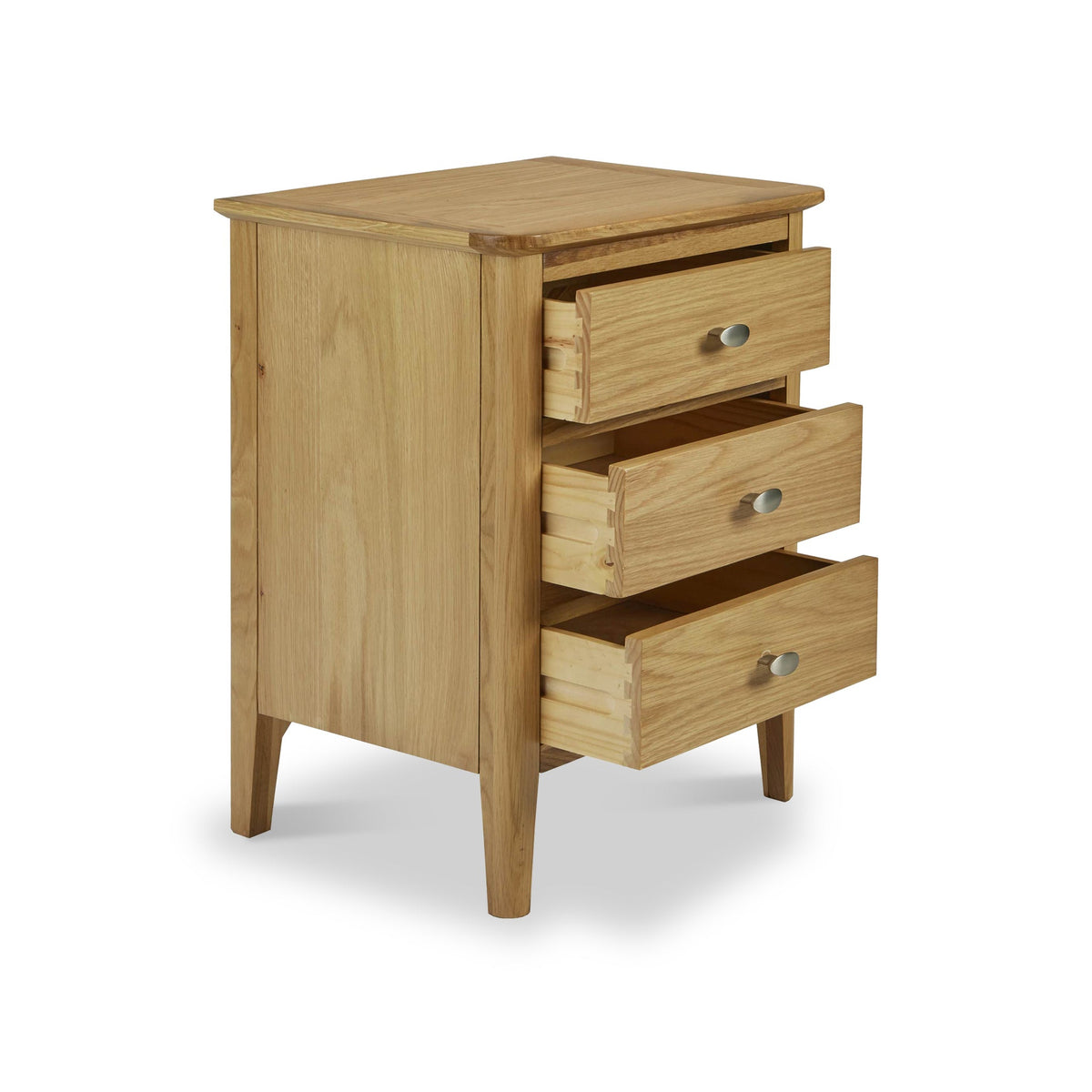 Alba Oak 3 Drawer Bedside Table