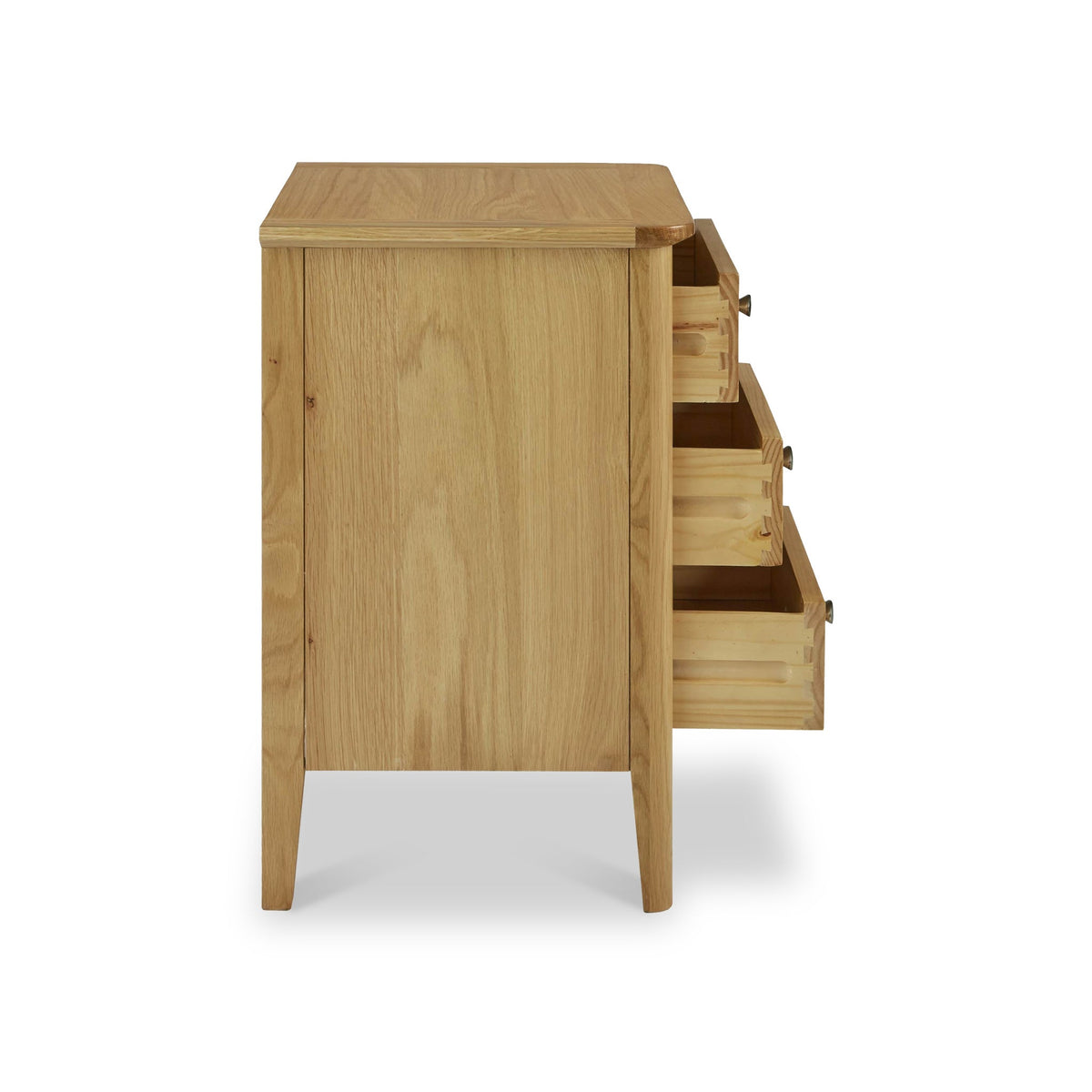 Alba Oak 3 Drawer Bedside Table