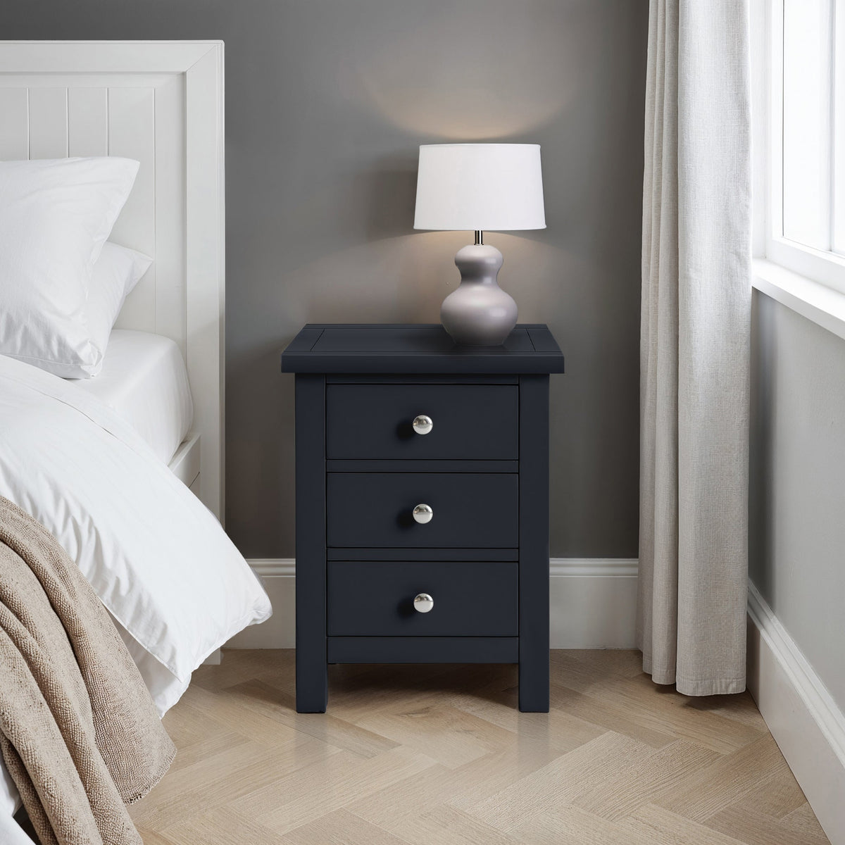 Cornish 3 Drawer Bedside Table