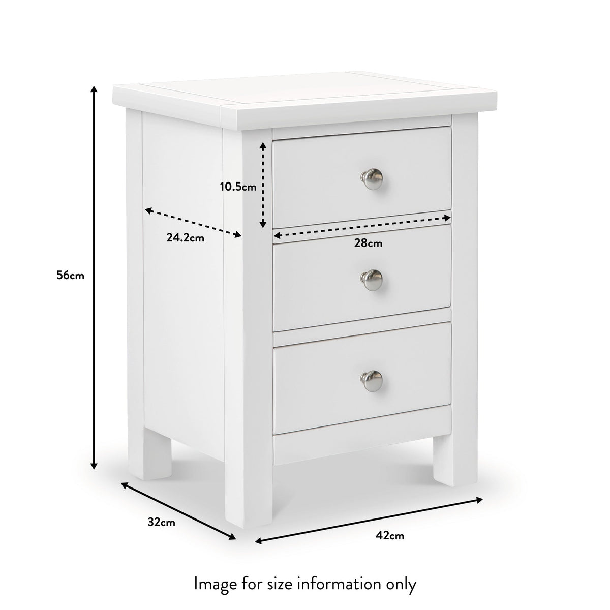 Cornish 3 Drawer Bedside Table