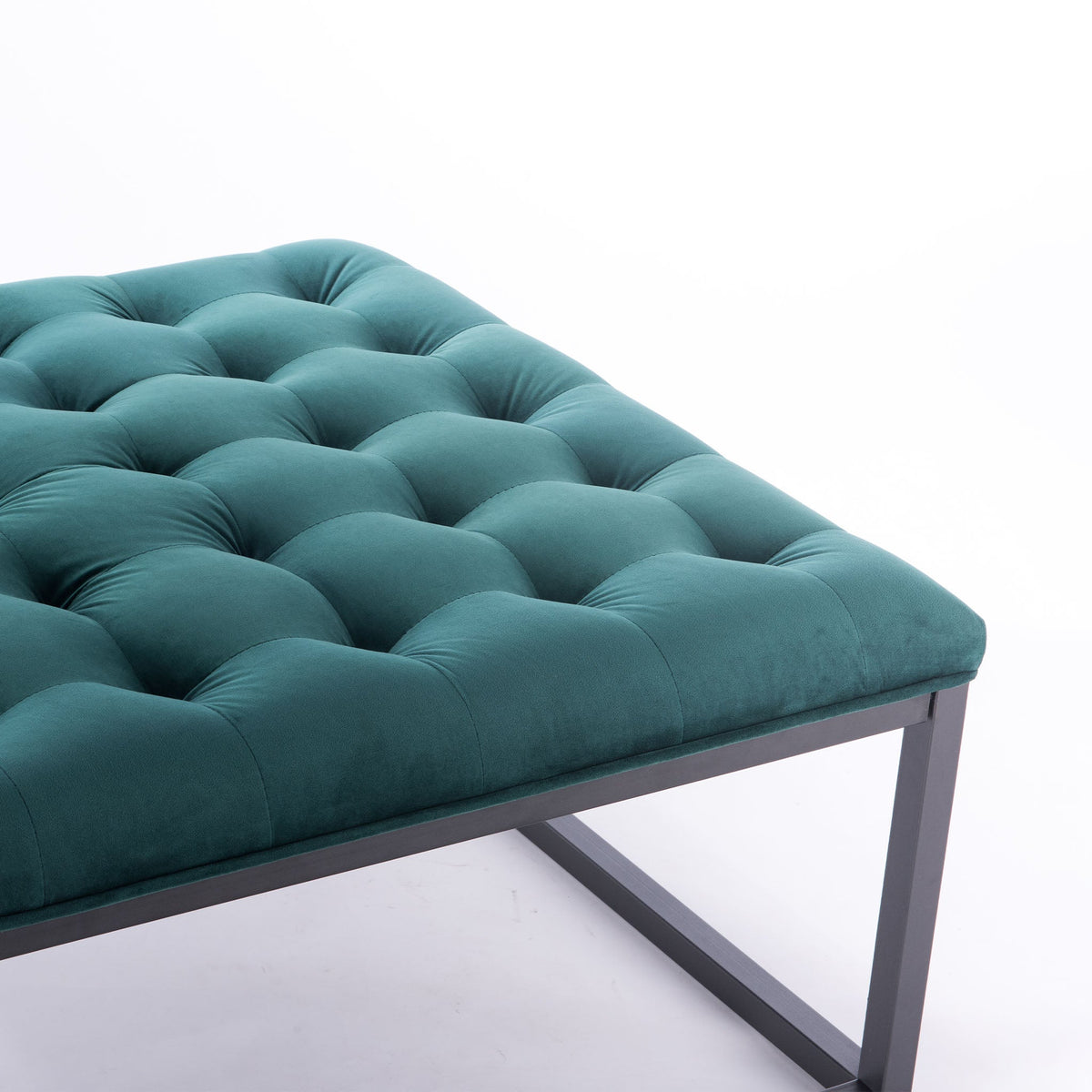 Adison Velvet Buttoned Footstool
