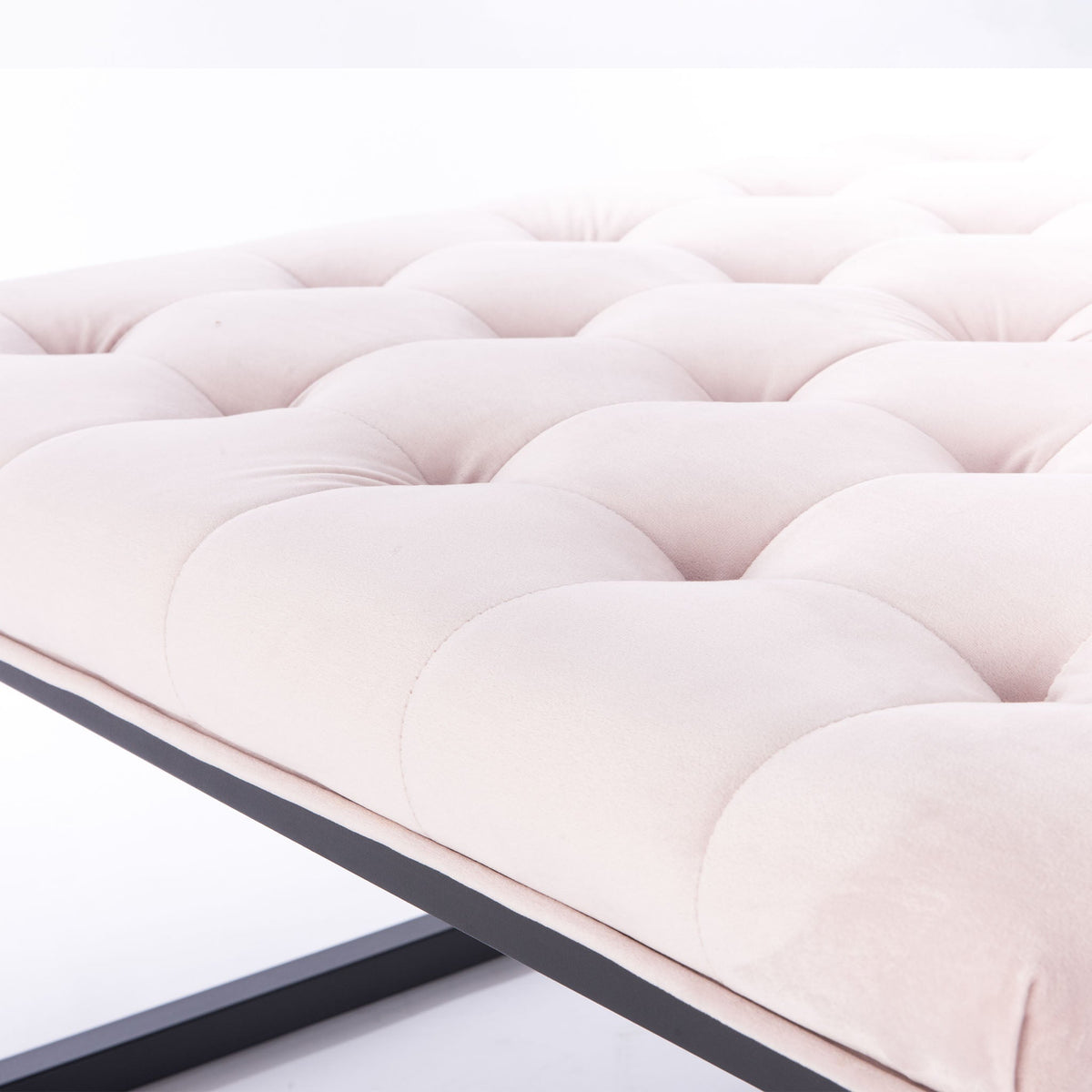 Adison Velvet Buttoned Footstool