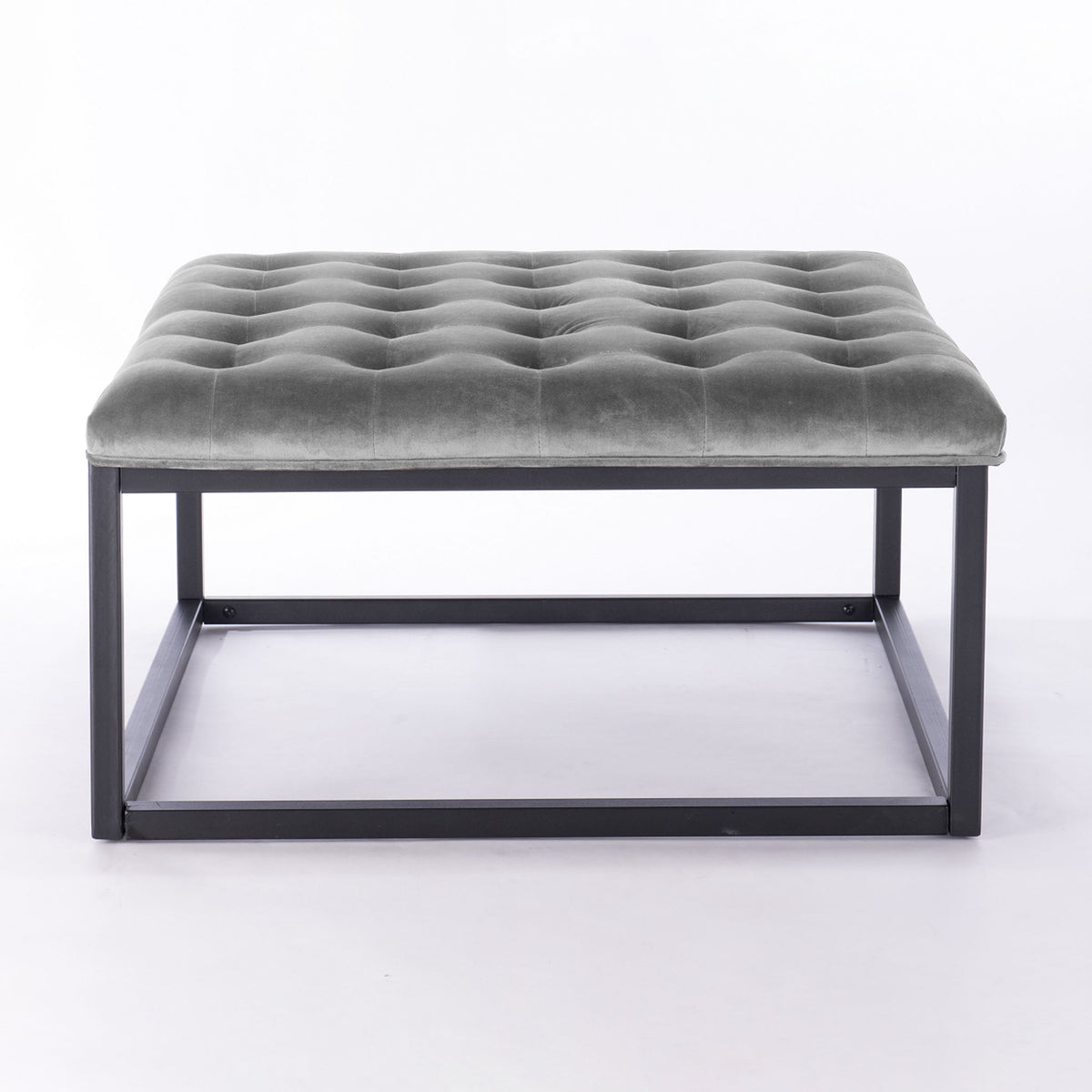 Adison Velvet Buttoned Footstool