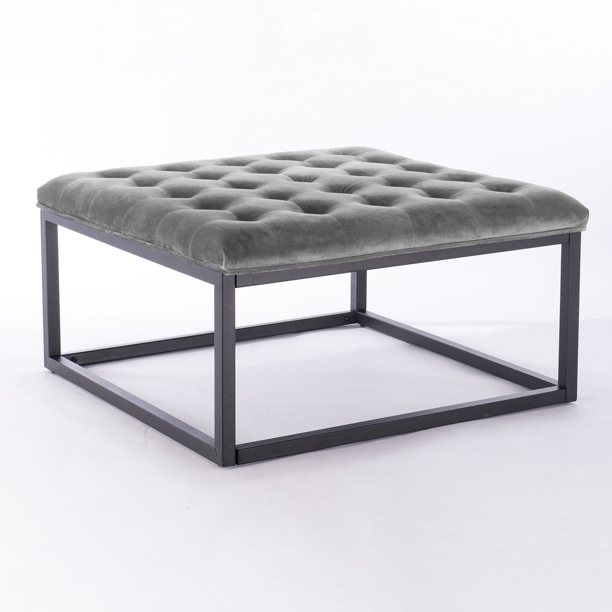 Adison Velvet Buttoned Footstool