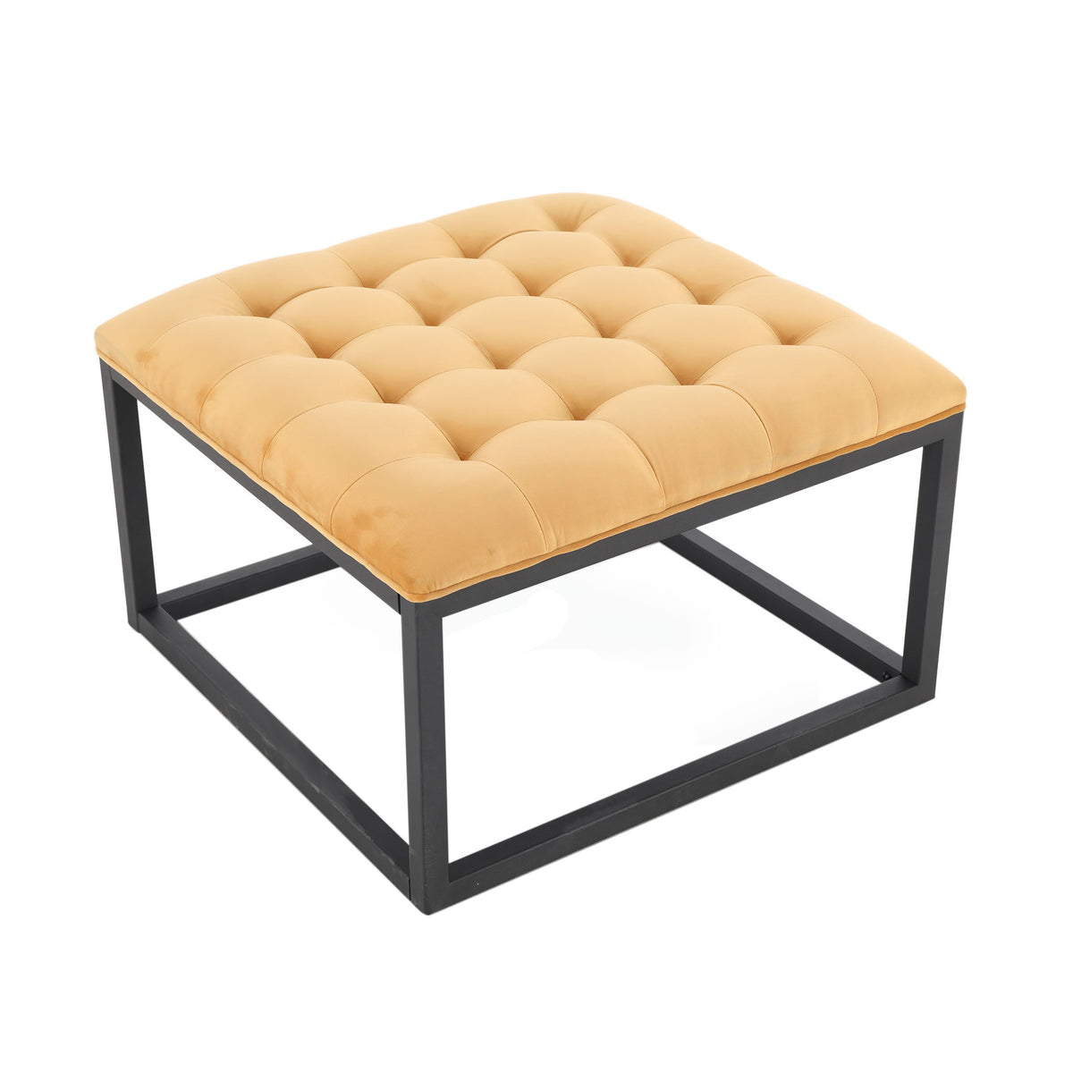 Adison Velvet Buttoned Footstool