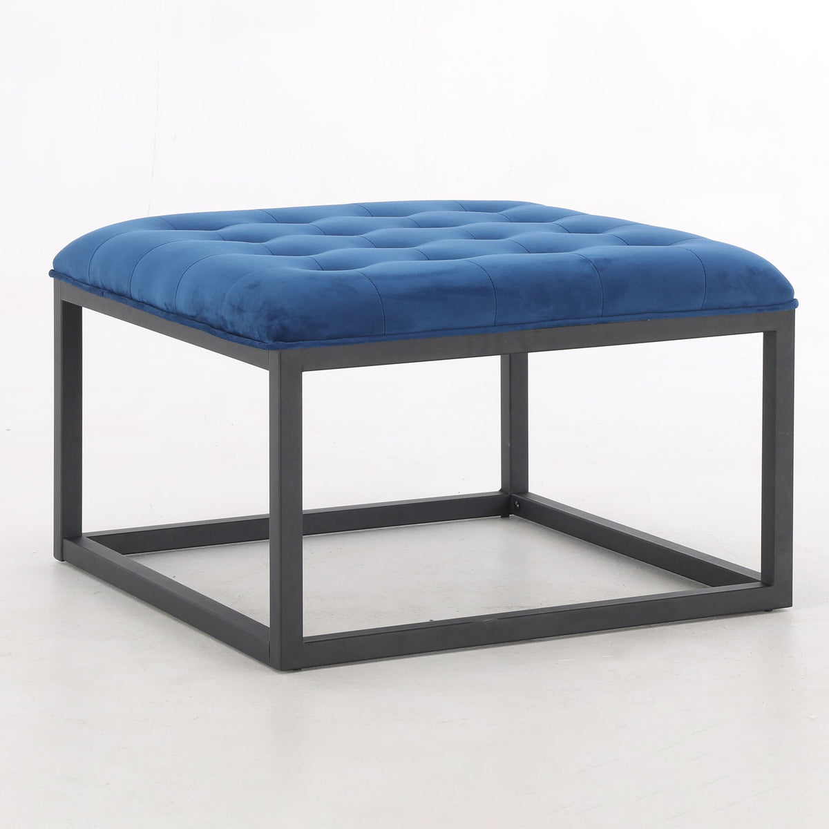 Adison Velvet Buttoned Footstool