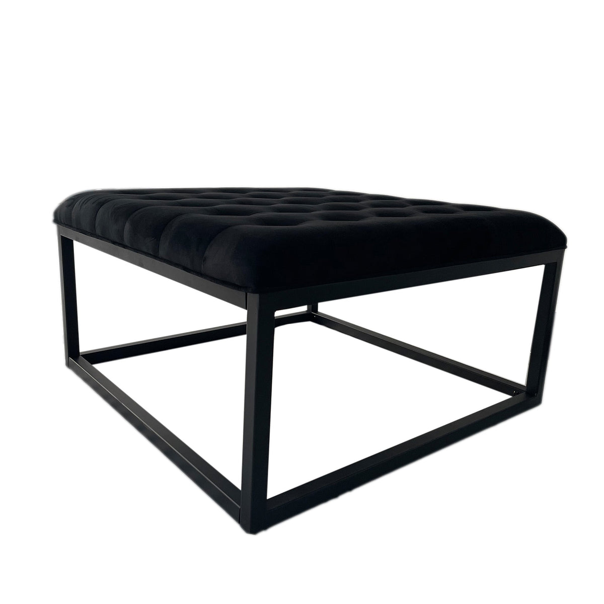 Adison Velvet Buttoned Footstool