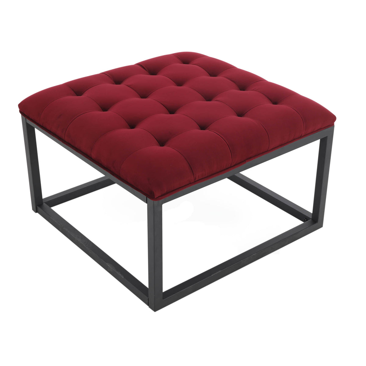 Adison Velvet Buttoned Small Footstool