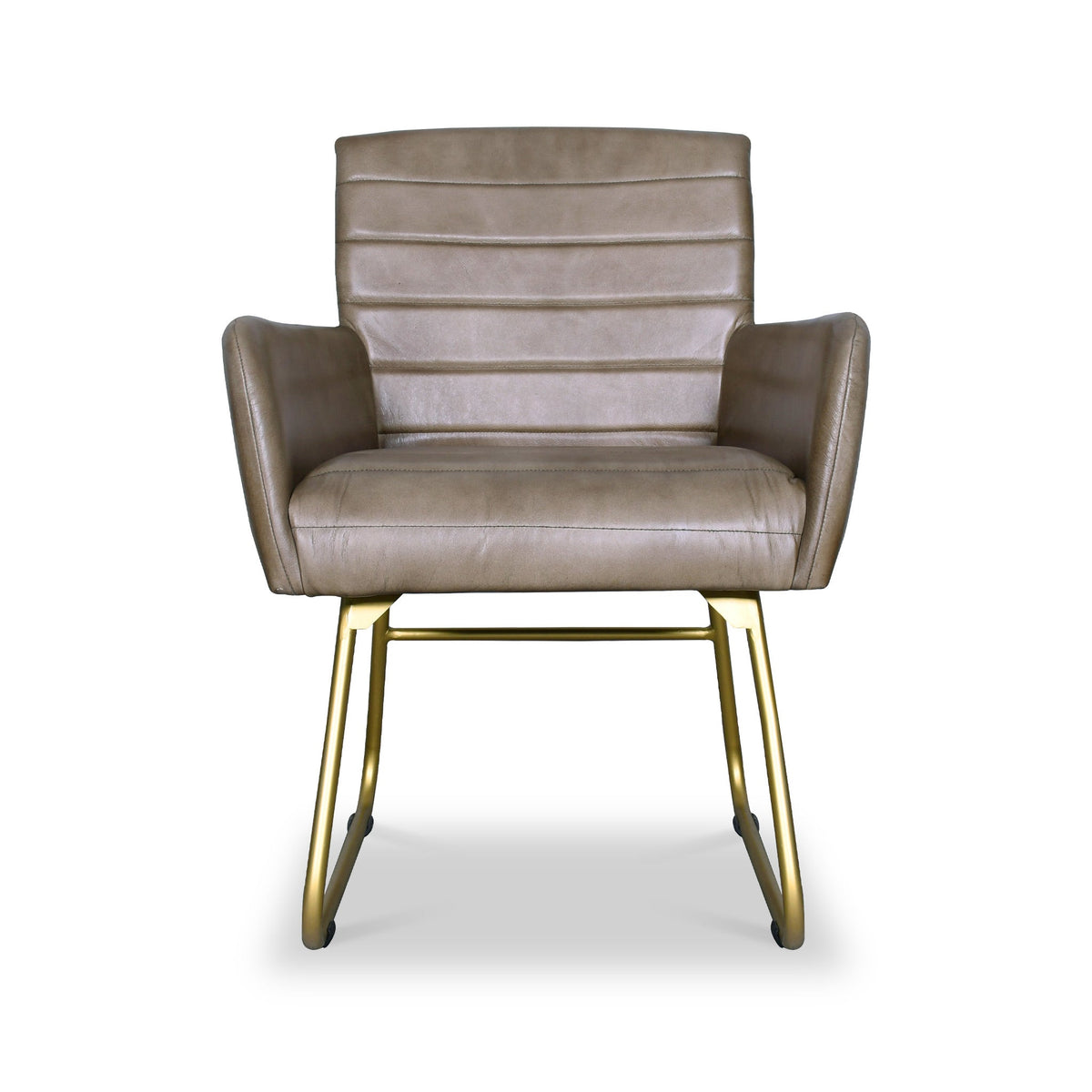 Leota Leather Armchair with Pleated Back