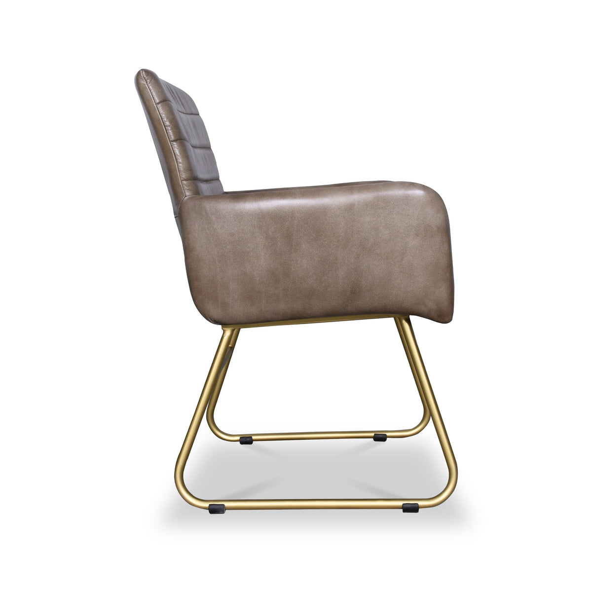 Leota Leather Armchair with Pleated Back
