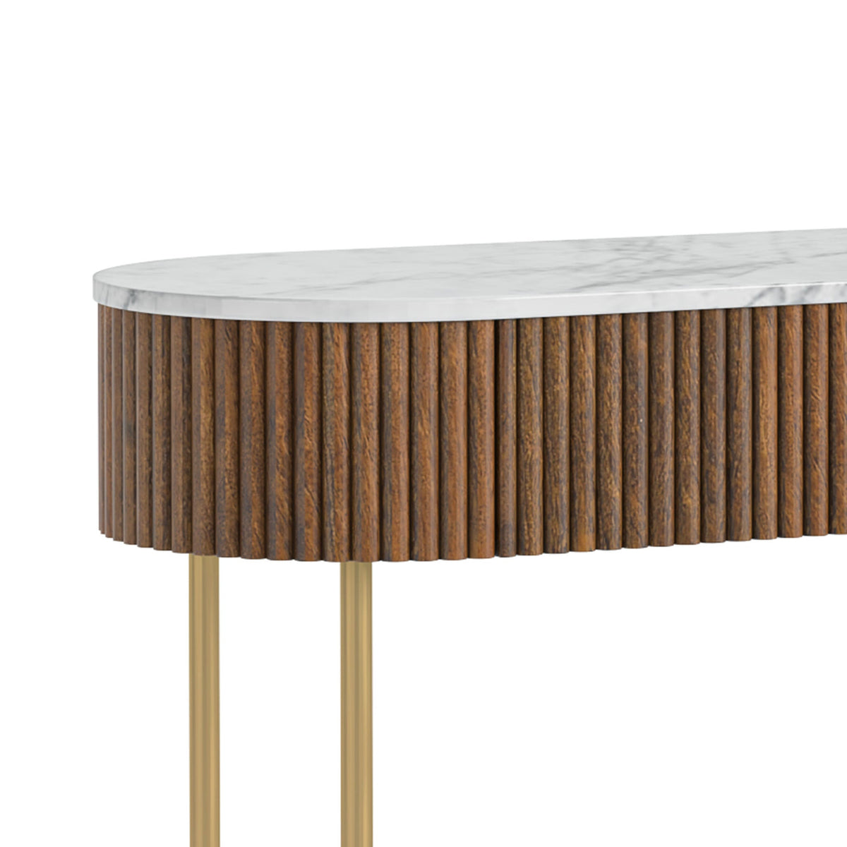 Milo Mango & Marble Fluted Console Table
