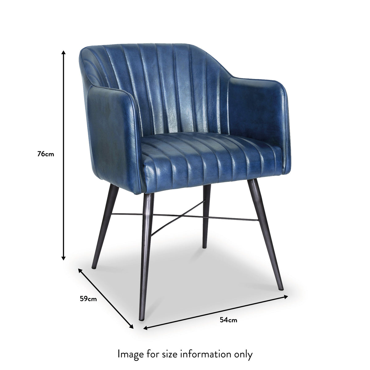 Aitor Leather Armchair with Pleated Back