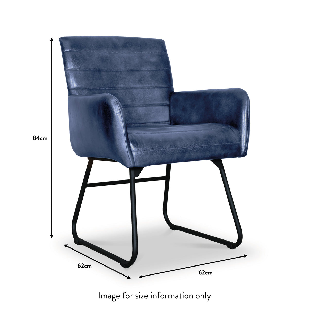 Leota Leather Armchair with Pleated Back