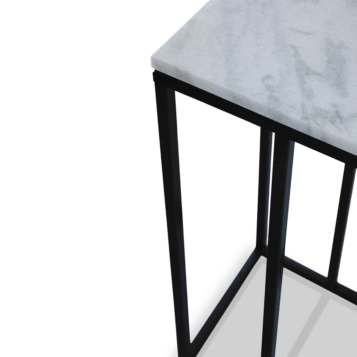 Elissa Marble Side Table with Black Leg