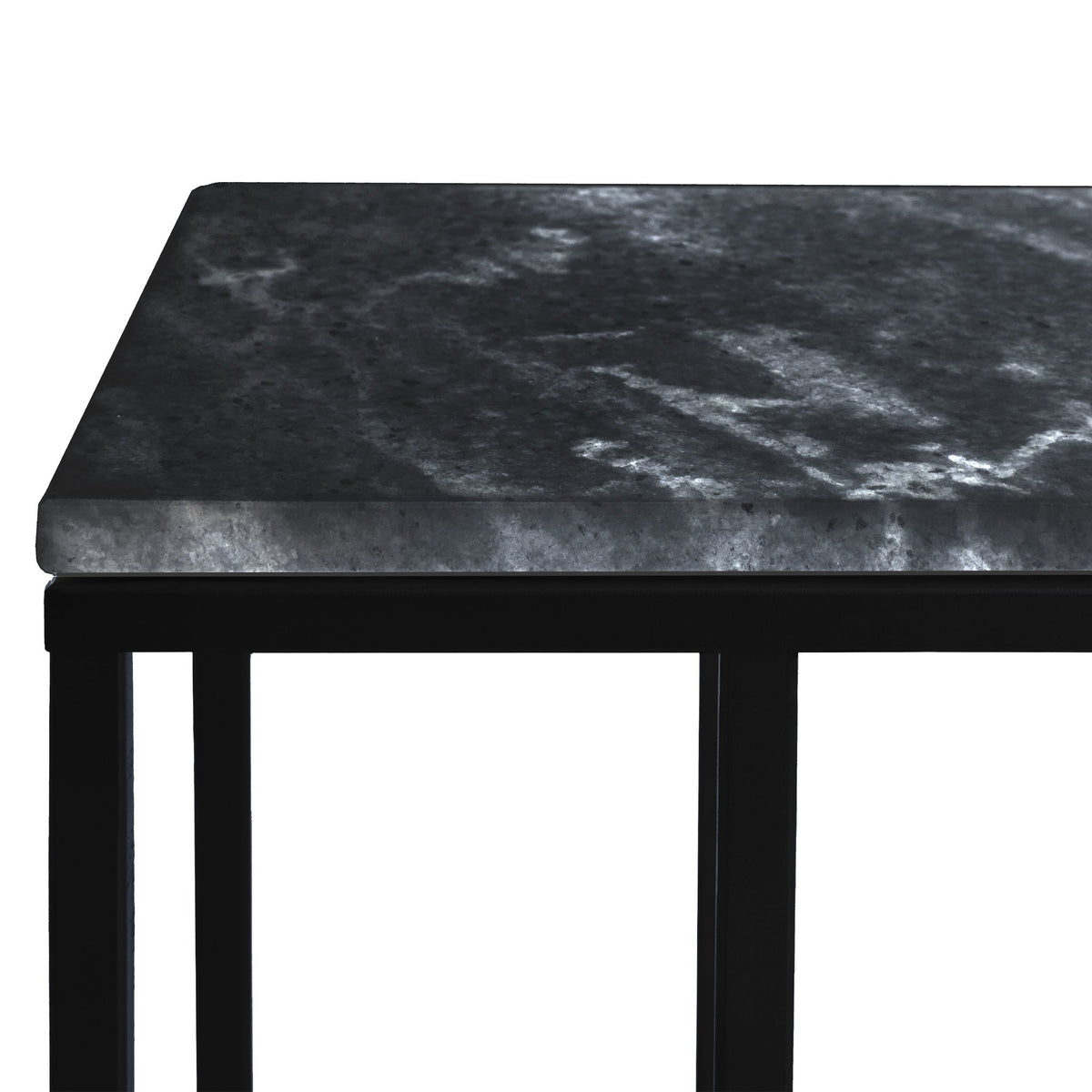 Elissa Marble Side Table with Black Leg