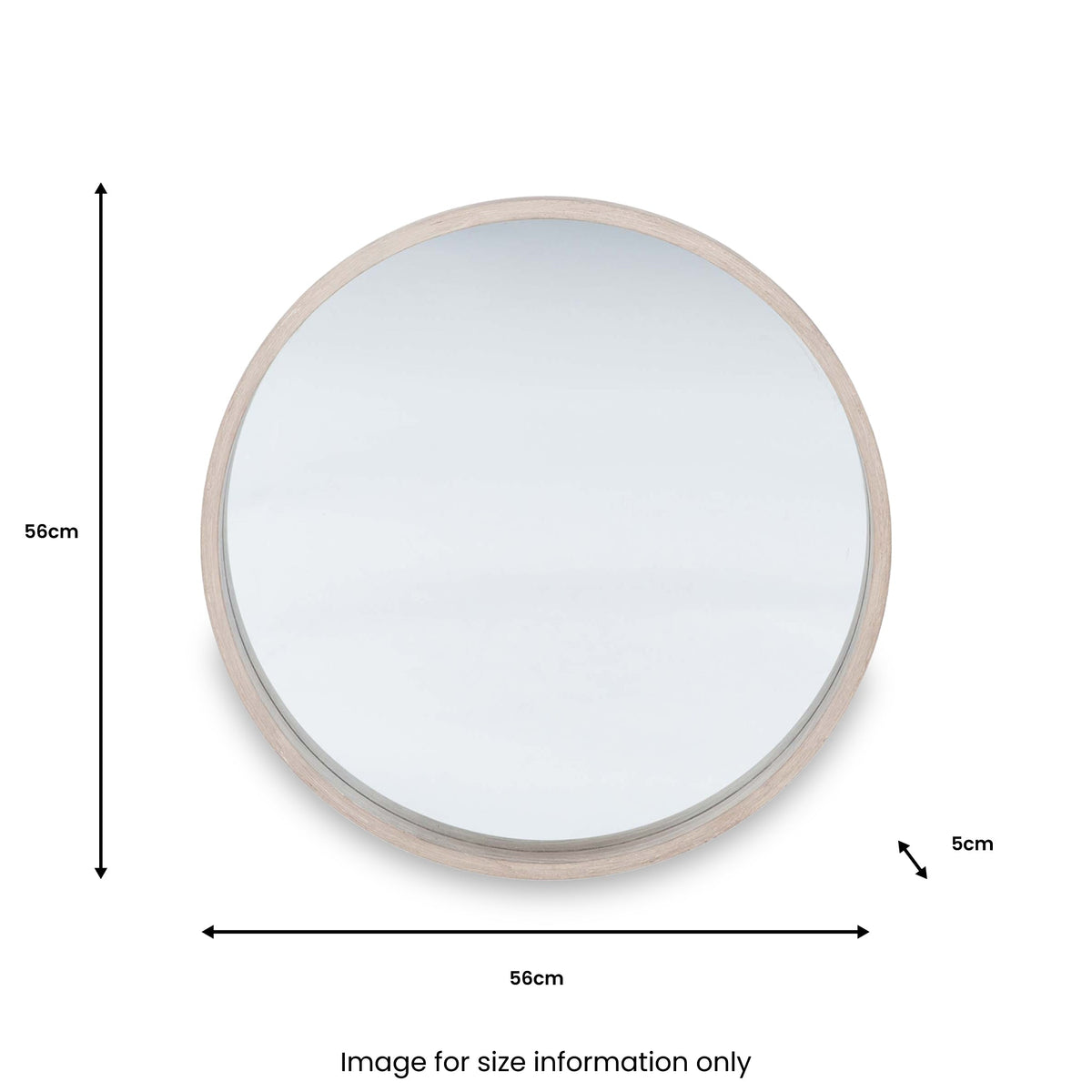 Natural Wood Round Wall Mirror