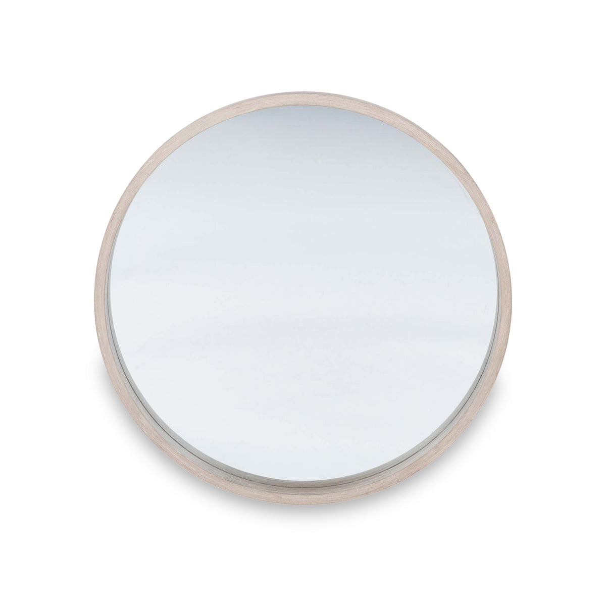 Natural Wood Round Wall Mirror