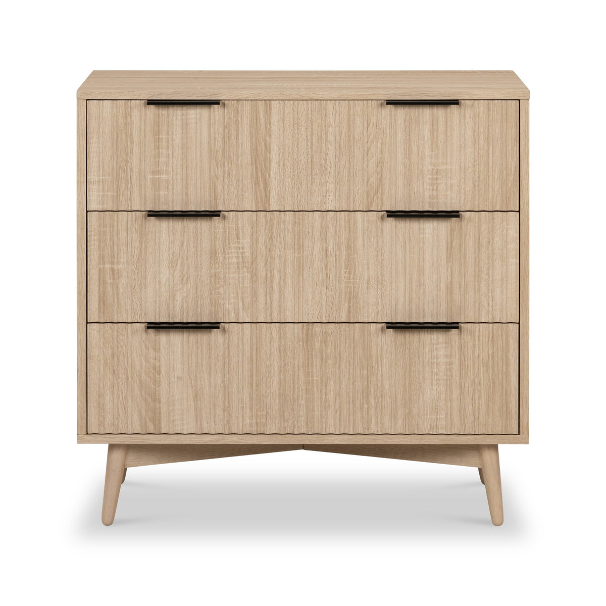 Jakob Oak 3 Drawer Grooved Chest