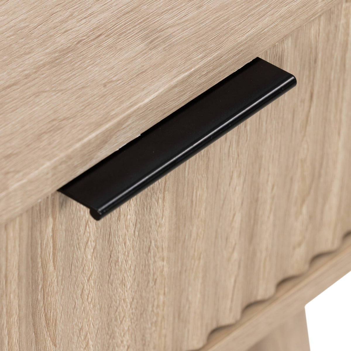Jakob Oak 1 Drawer Grooved Side Table