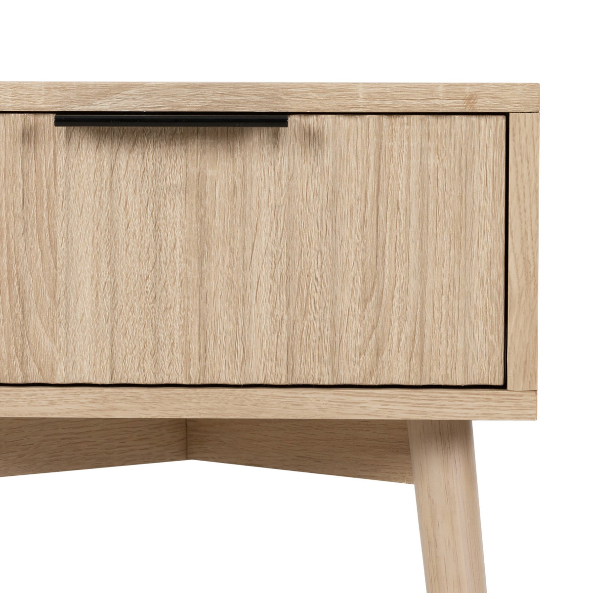 Jakob Oak 1 Drawer Grooved Side Table