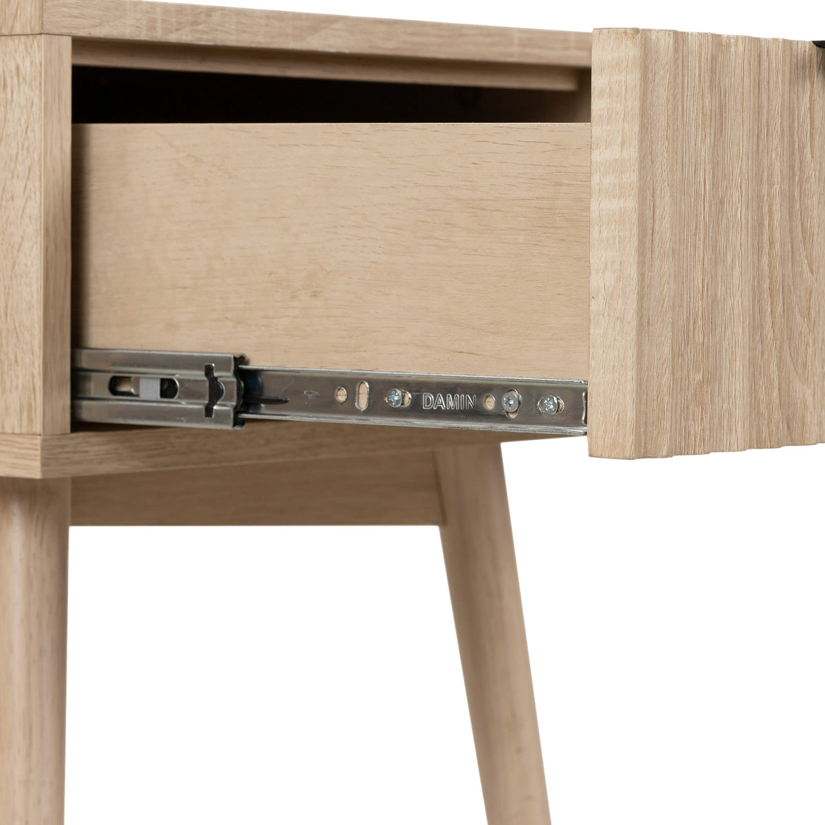 Jakob Oak 1 Drawer Grooved Side Table