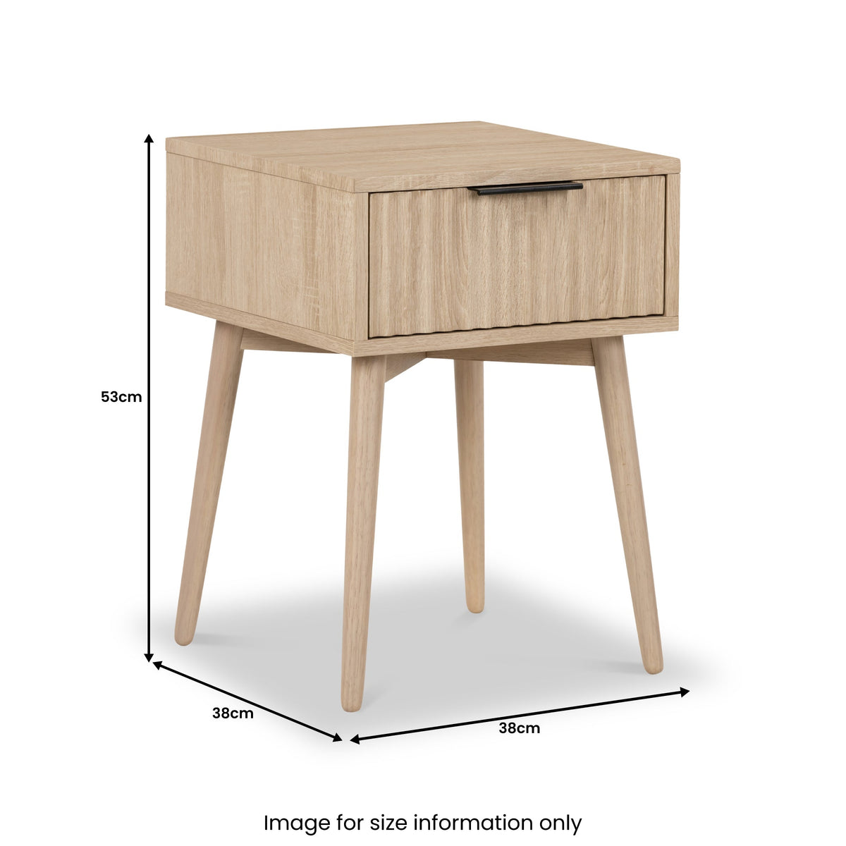 Jakob Oak 1 Drawer Grooved Side Table