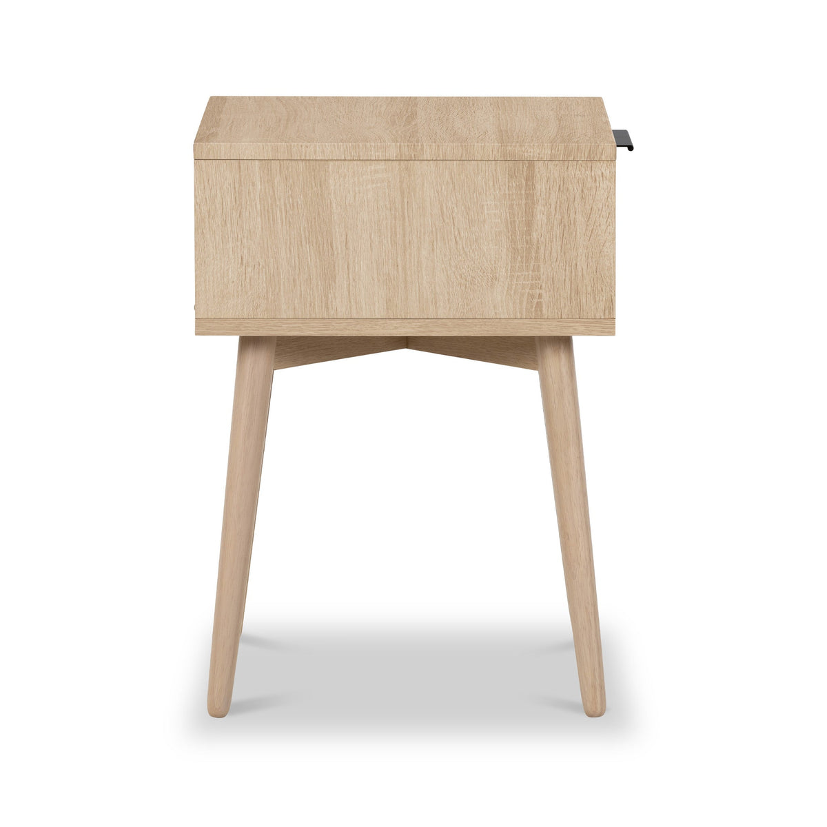 Jakob Oak 1 Drawer Grooved Side Table