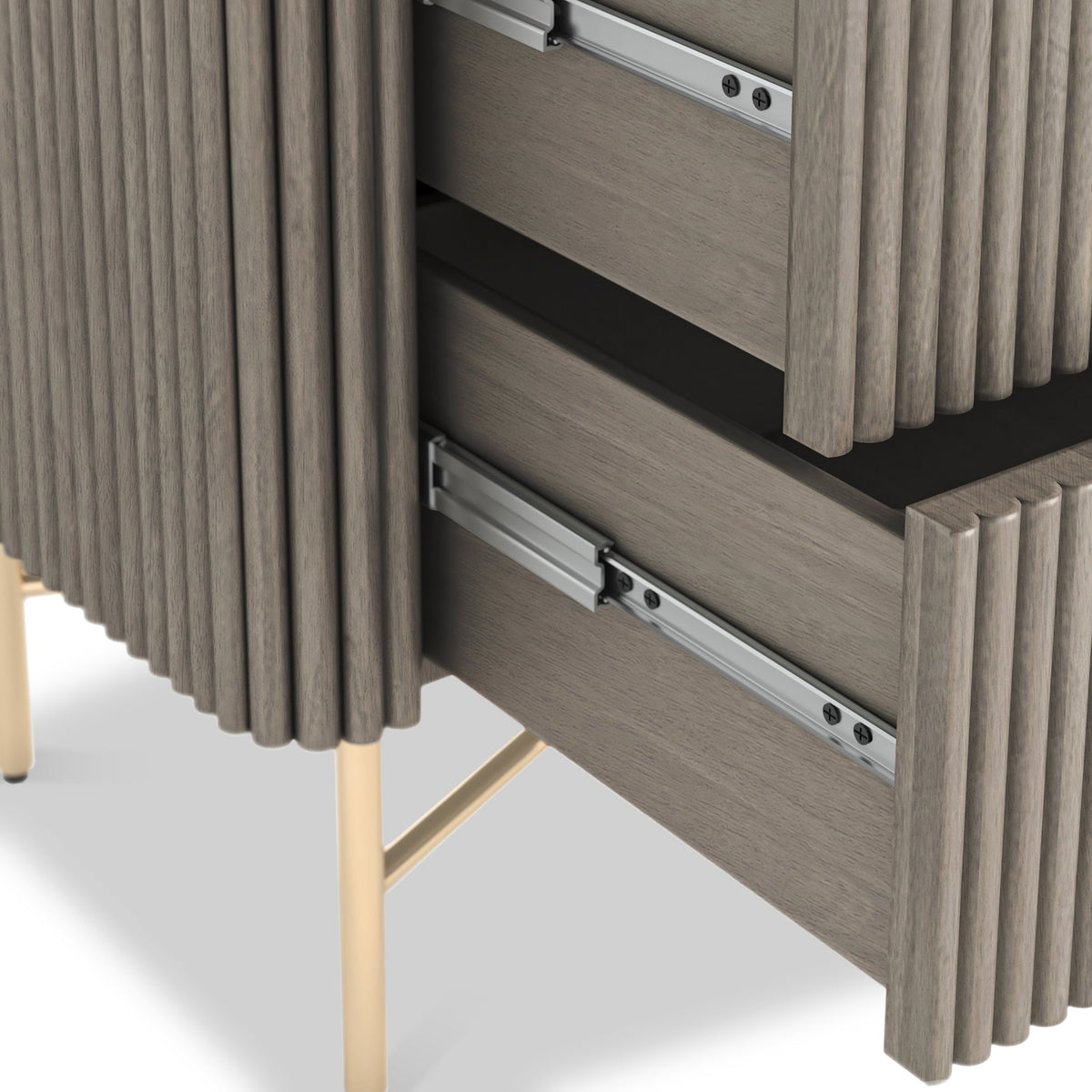 Amelie Grey Fluted 5 Drawer Chest
