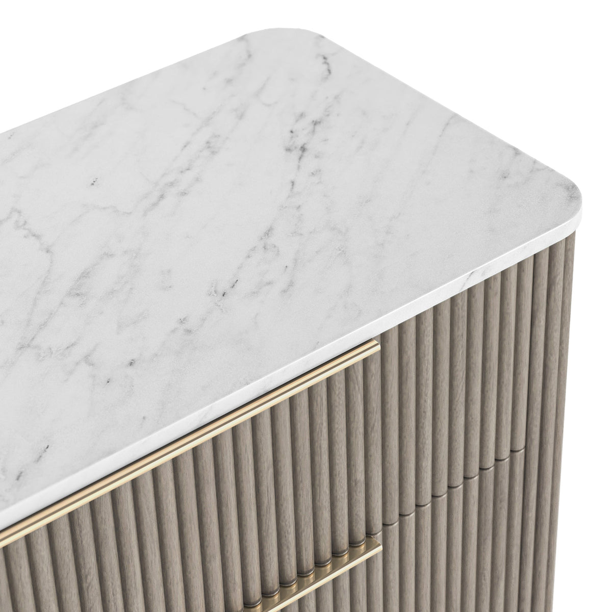 Amelie Grey Fluted 5 Drawer Chest