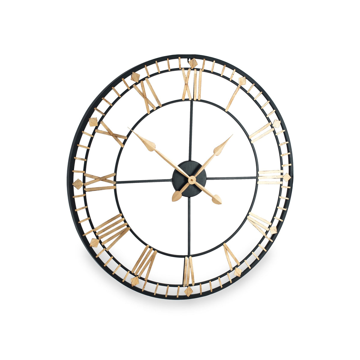 Antique Bronze & Gold Metal Round Wall Clock
