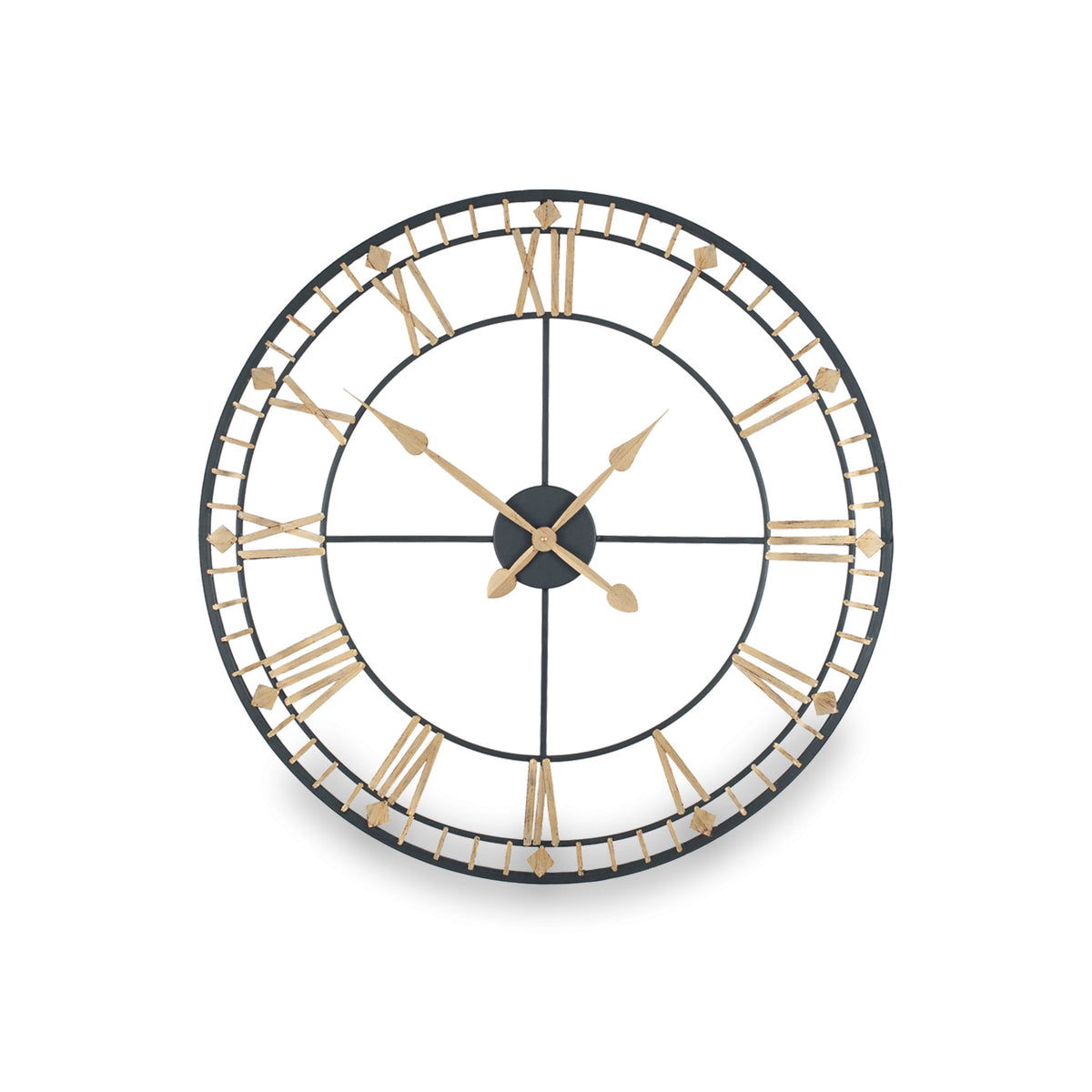 Antique Bronze & Gold Metal Round Wall Clock
