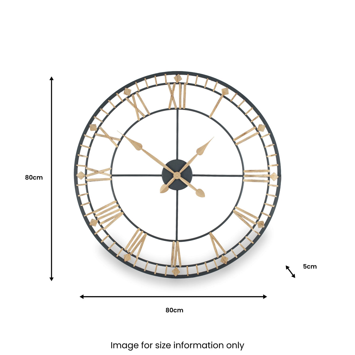Antique Bronze & Gold Metal Round Wall Clock